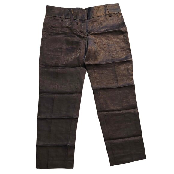 John Richmond Iridescent Black Textured Capri Pants Slacks Trousers Sz 42 NWT - Picture 1 of 14